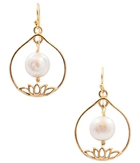 Southern Living x Barse Lotus Genuine Stone Drop Earrings