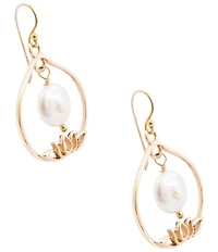 Southern Living x Barse Lotus Genuine Stone Drop Earrings