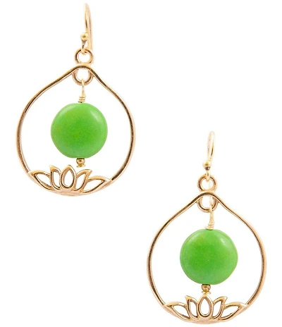 Southern Living x Barse Lotus Genuine Stone Drop Earrings