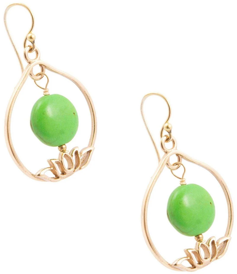 Southern Living x Barse Lotus Genuine Stone Drop Earrings