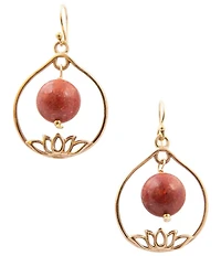 Southern Living x Barse Lotus Genuine Stone Drop Earrings