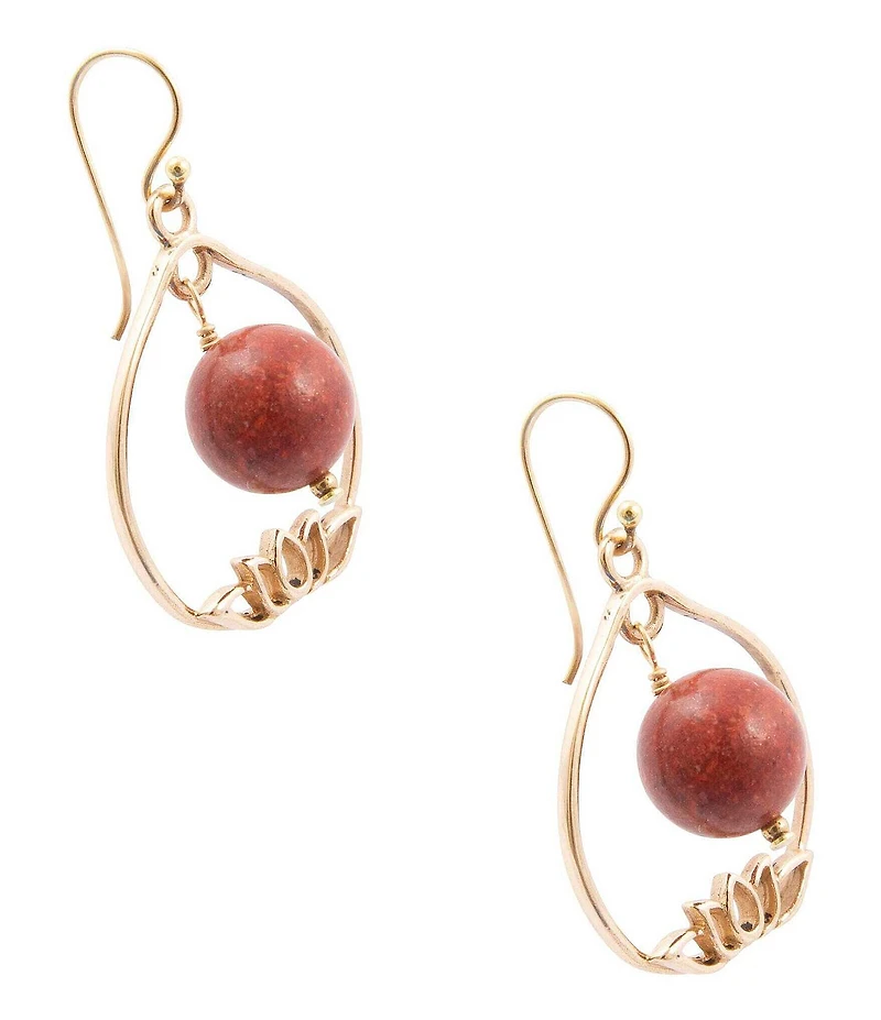 Southern Living x Barse Lotus Genuine Stone Drop Earrings