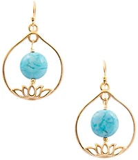 Southern Living x Barse Lotus Genuine Stone Drop Earrings