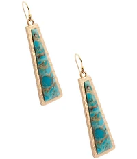 Southern Living x Barse Luna Mesa Golden And Genuine Turquoise Drop Earrings