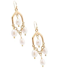 Southern Living x Barse Malia Golden Freshwater Pearl Chandelier Earrings
