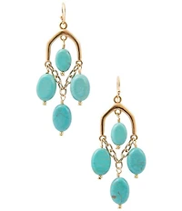 Southern Living x Barse Malia Golden Turquoise Magnesite Chandelier Earrings