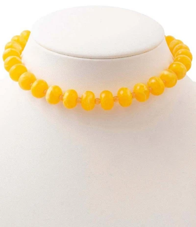 Southern Living x Barse Marigold Golden, Sunshine Resin And Jade Collar Necklace