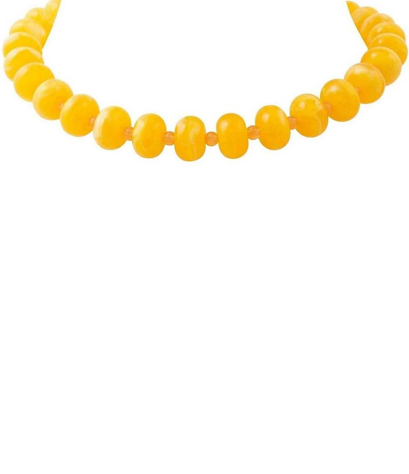 Southern Living x Barse Marigold Golden, Sunshine Resin And Jade Collar Necklace