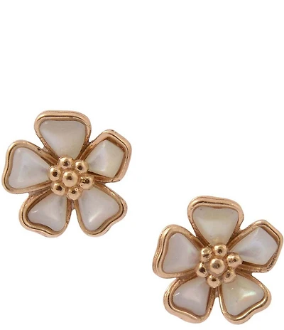Southern Living x Barse Mother-Of -Pearl Timeless Blooms Stud Earrings