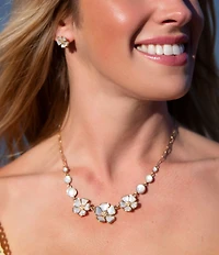 Southern Living x Barse Mother-Of -Pearl Timeless Blooms Stud Earrings