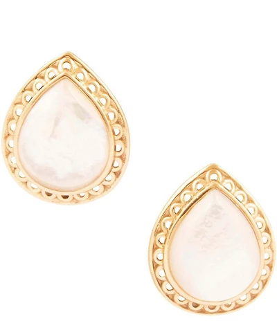Southern Living x Barse Mother-Of-Pearl Heritage Teardrop Clip-On Earrings