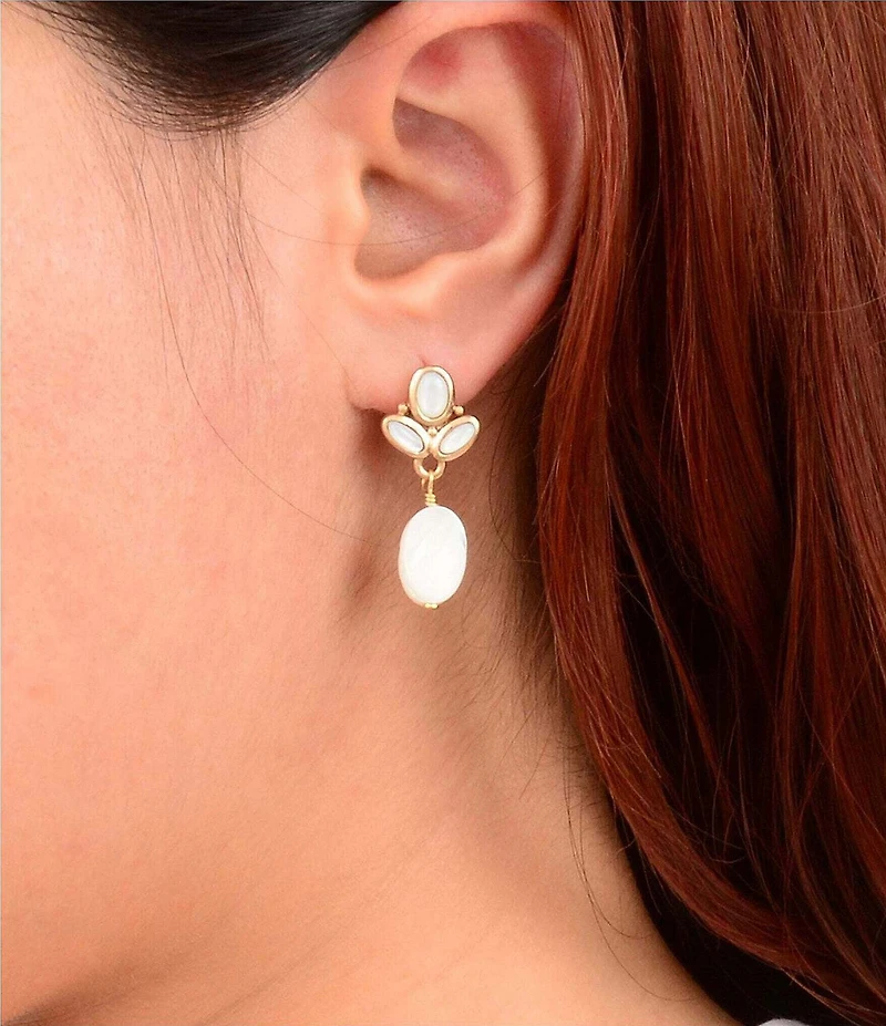 Southern Living x Barse Mother-Of-Pearl Legacy Drop Earrings