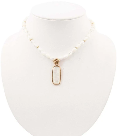 Southern Living x Barse Mother-Of-Pearl Legacy Short Beaded Pendant Necklace