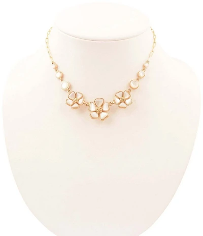 Southern Living x Barse Mother-Of-Pearl Timeless Blooms Collar Necklace