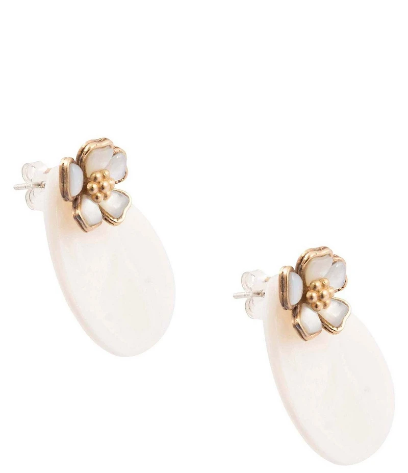 Southern Living x Barse Mother-Of-Pearl Timeless Blooms Drop Earrings