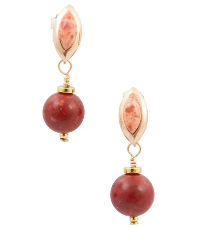 Southern Living x Barse Orange Sponge Coral Sunset Drop Earrings