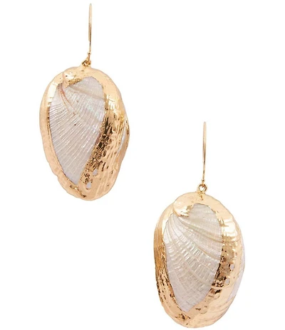 Southern Living x Barse Resort Golden and Shell Sea Nomad Drop Earrings
