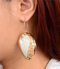 Southern Living x Barse Resort Golden and Shell Sea Nomad Drop Earrings