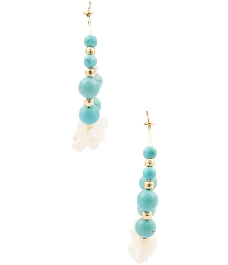 Southern Living x Barse Resort Golden Mother Of Pearl and Magnesite Saltwater Sky Hoop Earrings