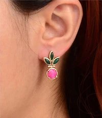 Southern Living x Barse Rosevine Onyx and Magnesite Drop Earrings