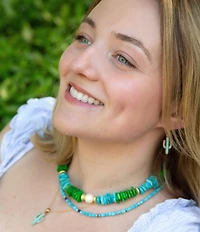 Southern Living x Barse Saguaro Cactus Short Multi-Strand Pendant Necklace