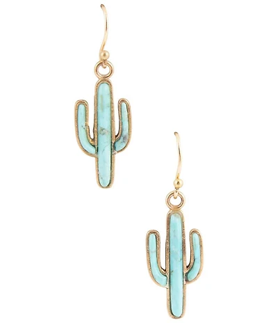 Southern Living x Barse Saguaro Cactus Turquoise Drop Earrings