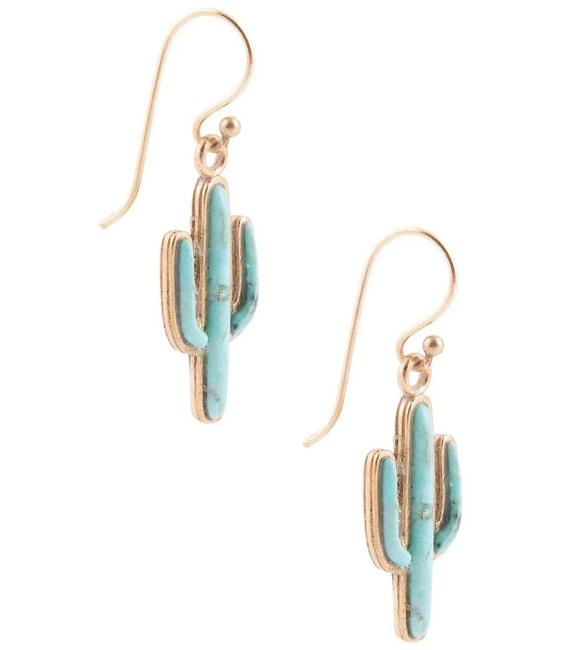 Southern Living x Barse Saguaro Cactus Turquoise Drop Earrings