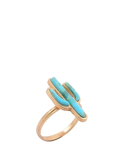 Southern Living x Barse Saguaro Cactus Turquoise Statement Ring