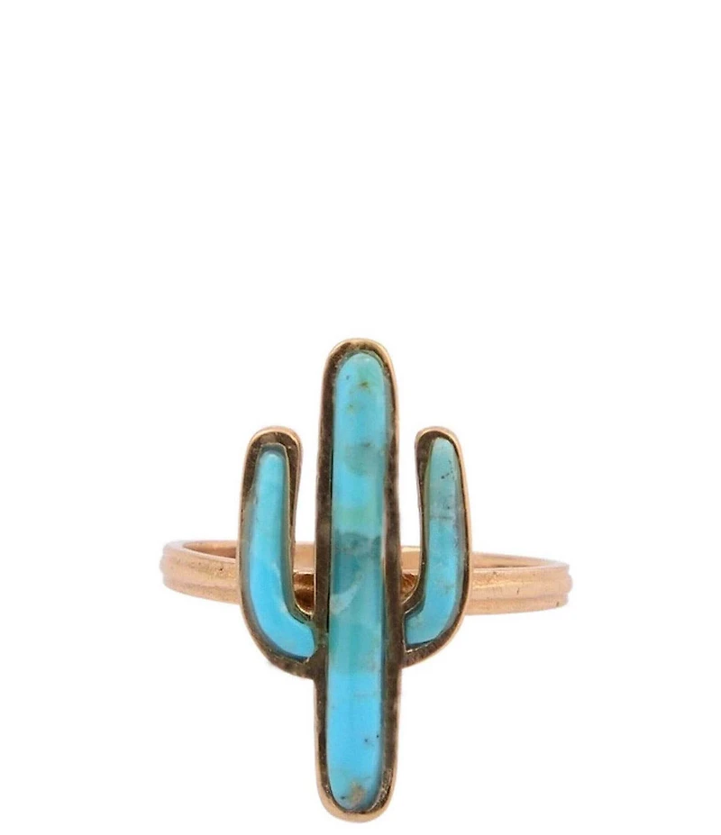 Southern Living x Barse Saguaro Cactus Turquoise Statement Ring