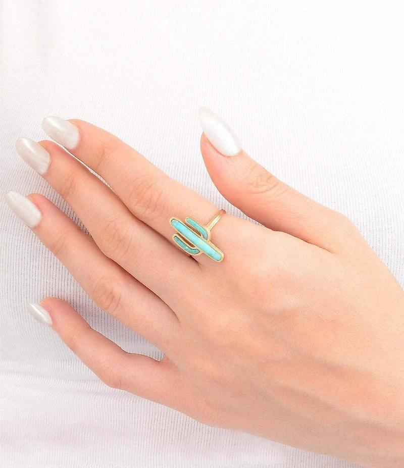 Southern Living x Barse Saguaro Cactus Turquoise Statement Ring