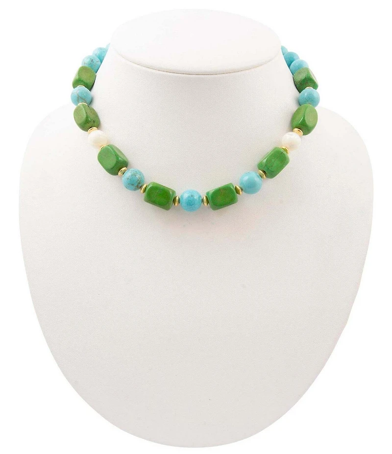 Southern Living x Barse Seaside Market Golden And Genuine Market Collar Necklace