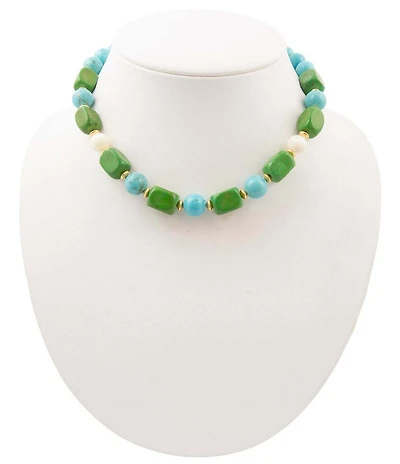 Southern Living x Barse Seaside Market Golden And Genuine Market Collar Necklace