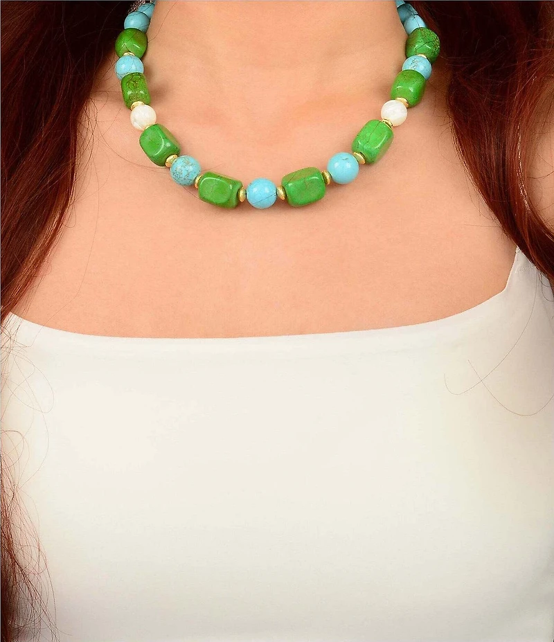 Southern Living x Barse Seaside Market Golden And Genuine Market Collar Necklace