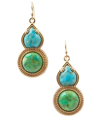 Southern Living x Barse Seaside Market Golden Genuine Turquoise Drop Earrings