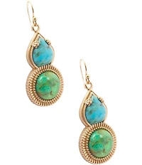 Southern Living x Barse Seaside Market Golden Genuine Turquoise Drop Earrings