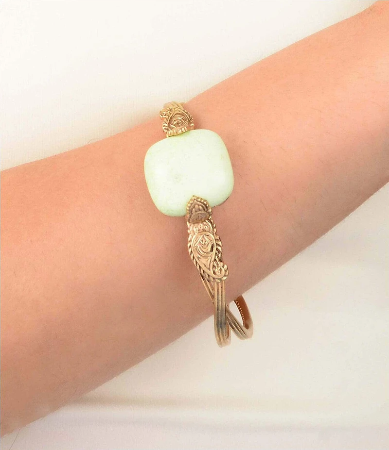 Southern Living x Barse Solara Citron Magnesite Cuff Bracelet