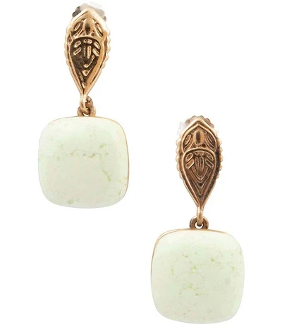 Southern Living x Barse Solara Citron Magnesite Drop Earrings
