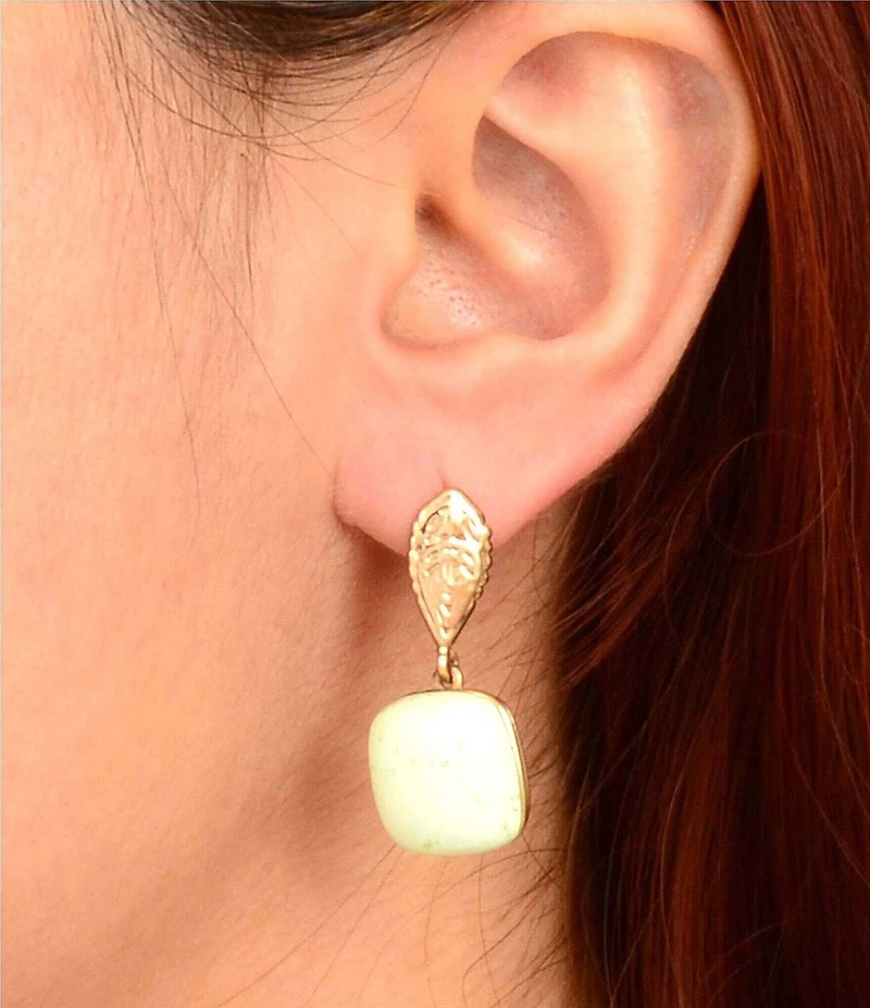 Southern Living x Barse Solara Citron Magnesite Drop Earrings