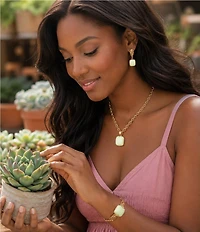Southern Living x Barse Solara Citron Magnesite Drop Earrings