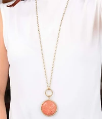 Southern Living x Barse Turquoise and Coral Quartet Convertible Pendant Necklace