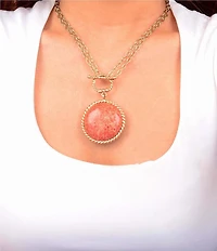 Southern Living x Barse Turquoise and Coral Quartet Convertible Pendant Necklace