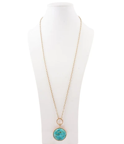 Southern Living x Barse Turquoise and Coral Quartet Convertible Pendant Necklace