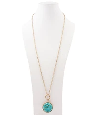 Southern Living x Barse Turquoise and Coral Quartet Convertible Pendant Necklace