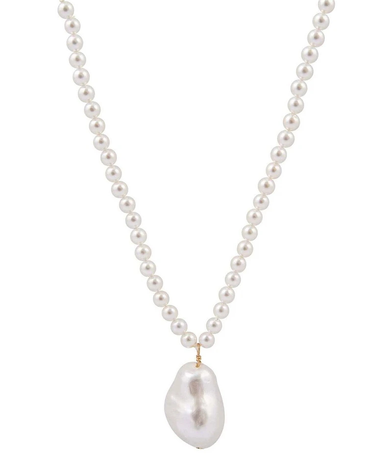 Southern Living x Barse Turquoise Magnesite and Shell Drift Convertible Long Pendant Necklace