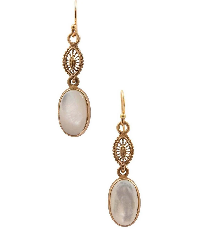 Southern Living x Barse Verona Golden And Genuine Stone Drop Earrings