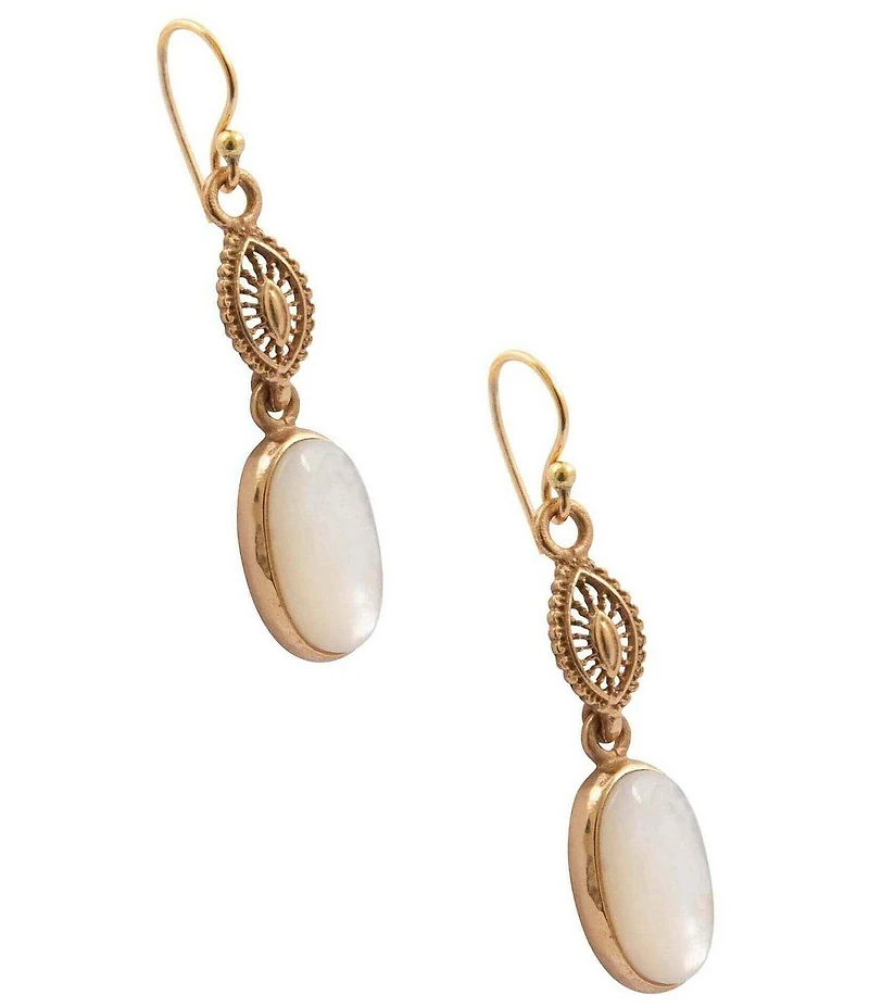 Southern Living x Barse Verona Golden And Genuine Stone Drop Earrings
