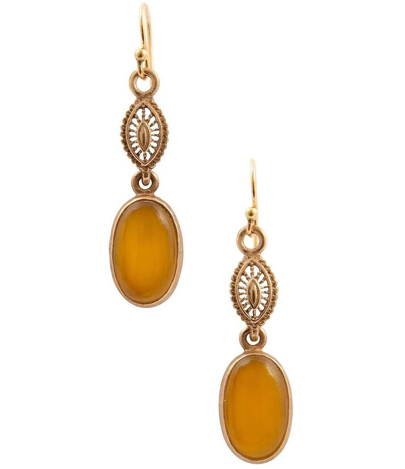 Southern Living x Barse Verona Golden And Genuine Stone Drop Earrings