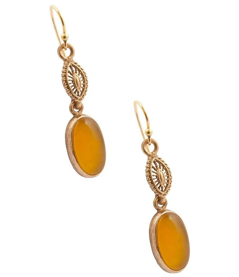 Southern Living x Barse Verona Golden And Genuine Stone Drop Earrings