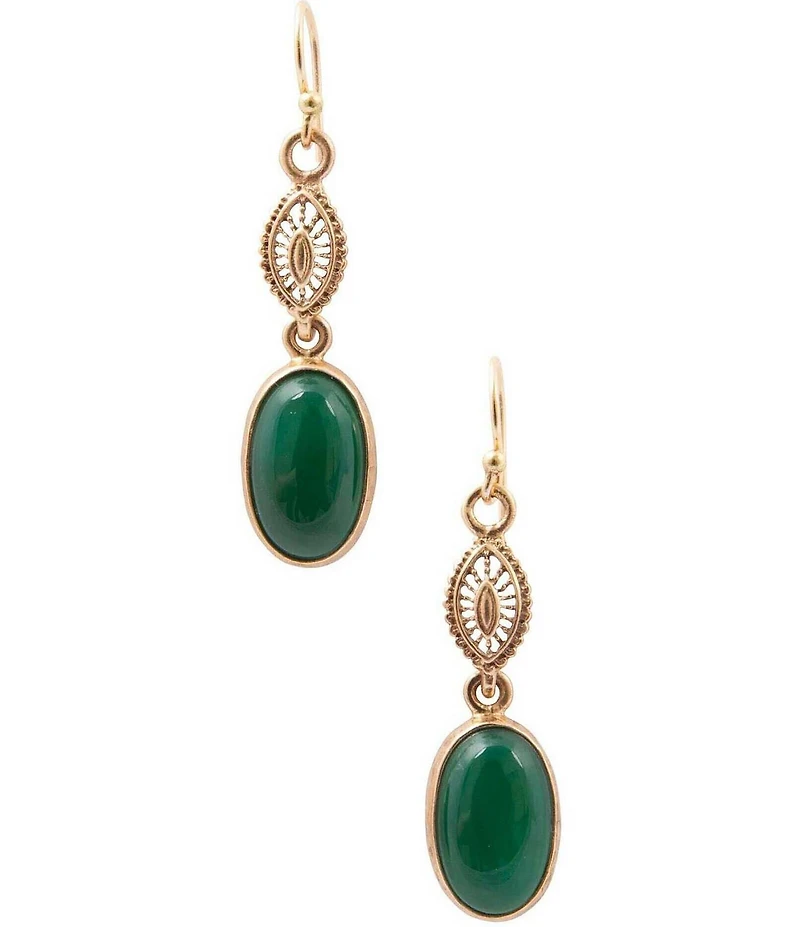 Southern Living x Barse Verona Golden Green Onyx Drop Earrings