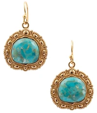 Southern Living x Barse Wild Terrain Golden And Genuine Turquoise Drop Earrings